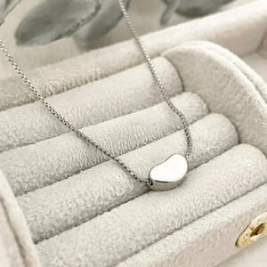 925 Sterling Silver Bean Necklace Pea Pendant Chain Necklace